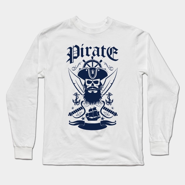 pirate Long Sleeve T-Shirt by Durro